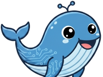 The WhaleCrunch whale, swimming